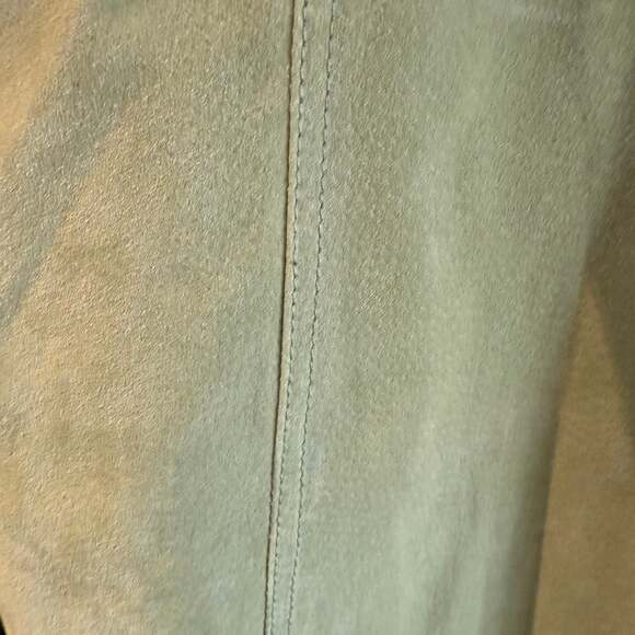 Coldwater Creek Women's Suede Leather Jacket Lime Green Size Large - Picture 9 of 10